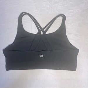 Athleta 12 Girl or XS Women’s Strappy Back Sports Bra Yoga Longline Black
